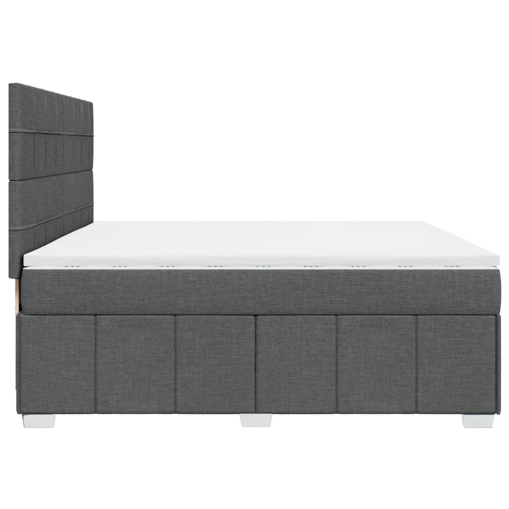 Sommier à lattes de lit avec matelas Gris foncé 200x200cm Tissu - XIOS