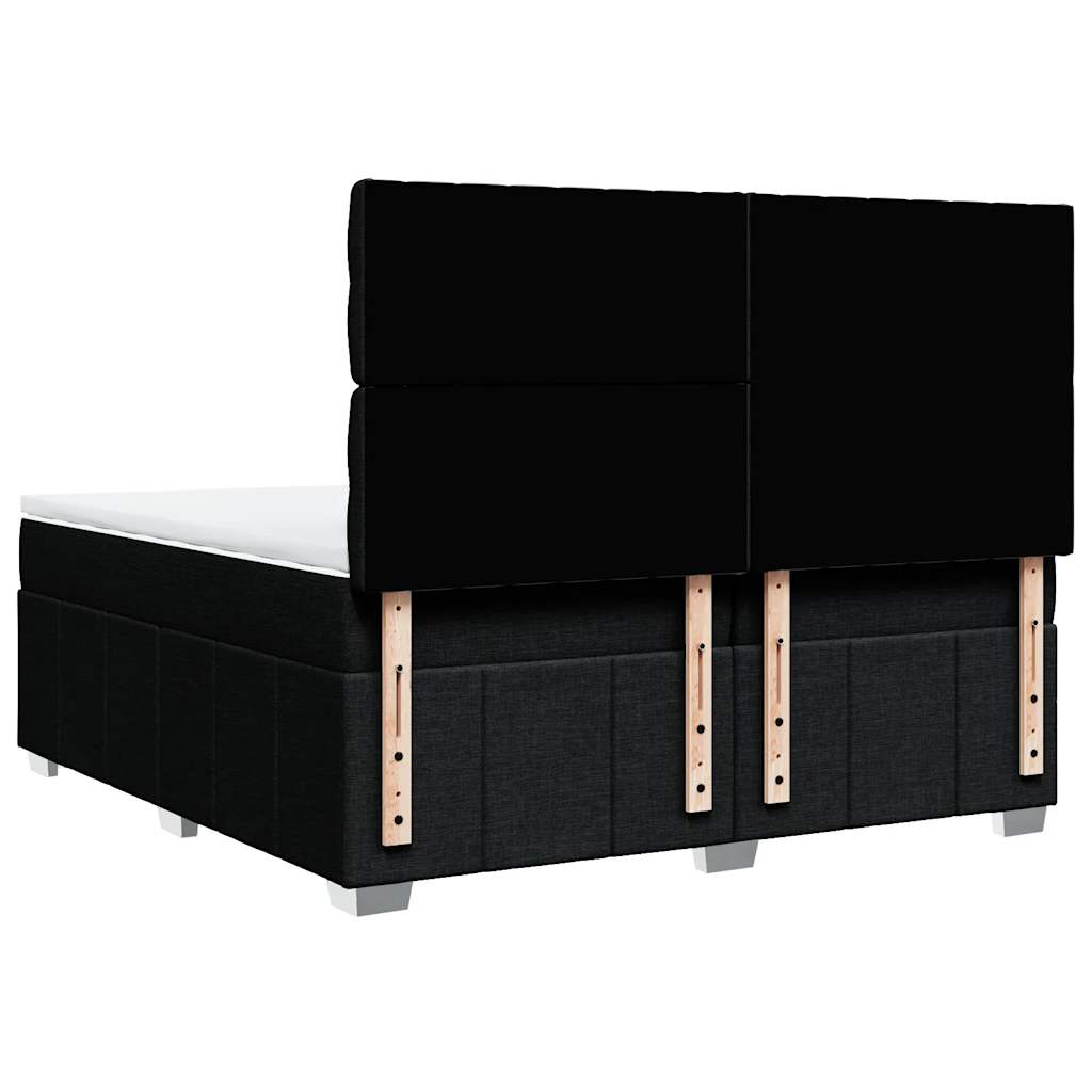 Sommier à lattes de lit avec matelas Noir 200x200 cm Tissu - XIOS