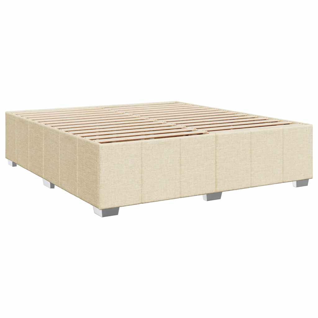 Sommier à lattes de lit avec matelas Crème 200x200 cm Tissu - XIOS