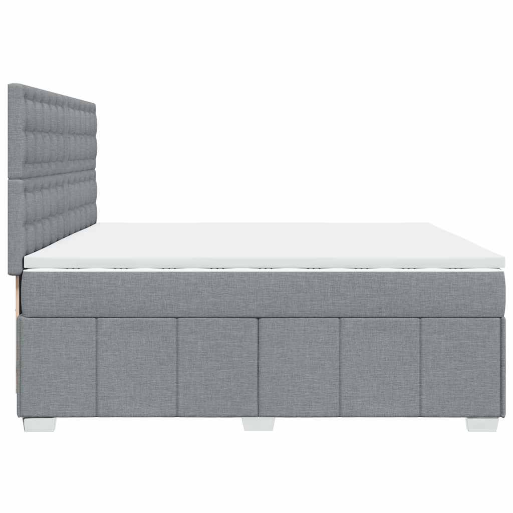 Sommier à lattes de lit avec matelas Gris clair 200x200cm Tissu - XIOS