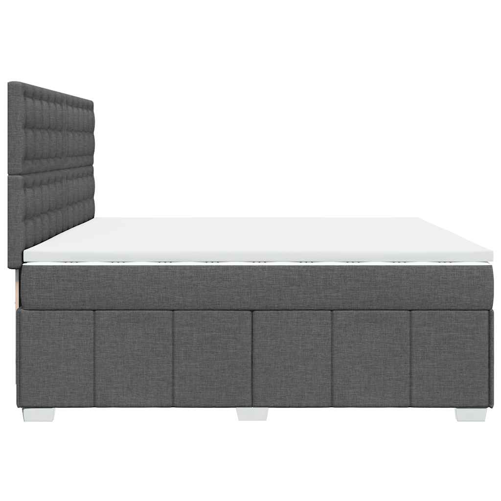 Sommier à lattes de lit avec matelas Gris foncé 200x200cm Tissu - XIOS