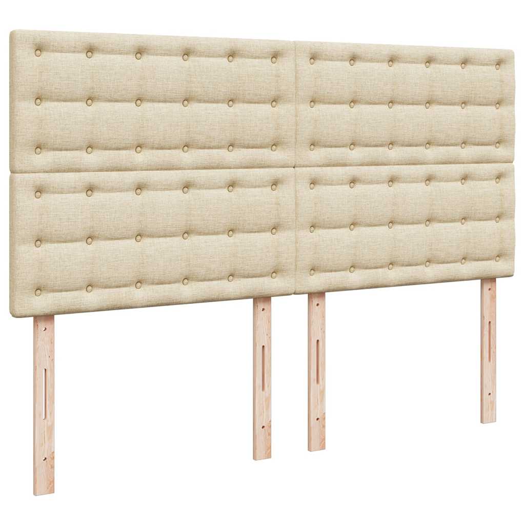 Sommier à lattes de lit avec matelas Crème 200x200 cm Tissu - XIOS