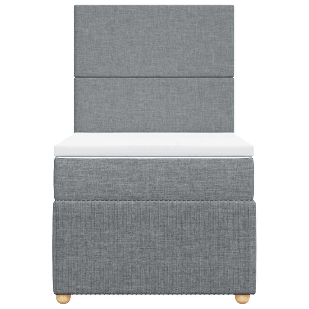 Sommier à lattes de lit avec matelas gris clair 80x200 cm tissu - XIOS