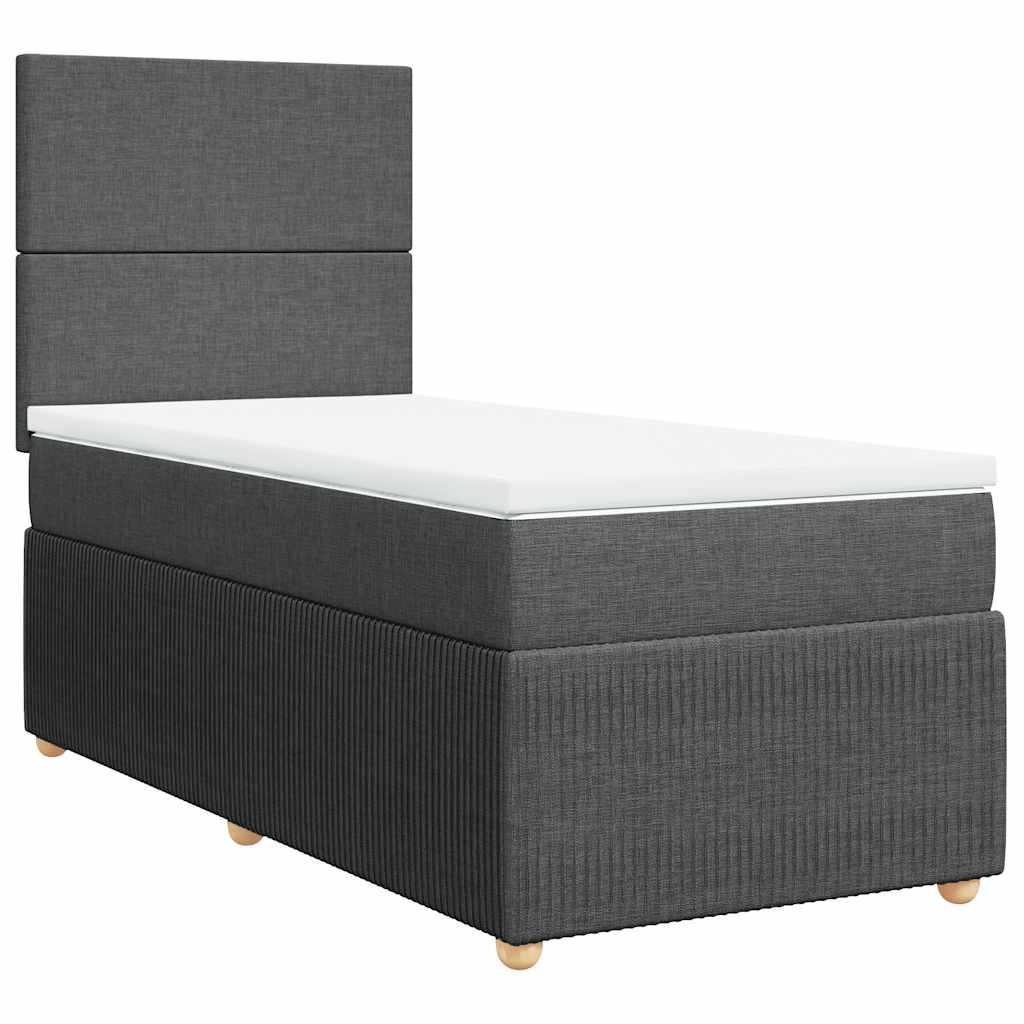 Sommier à lattes de lit avec matelas Gris foncé 80x200 cm Tissu - XIOS
