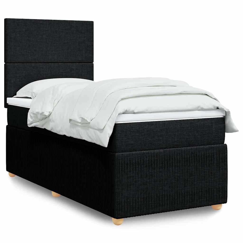 Sommier à lattes de lit et matelas Noir 80x200 cm Tissu - XIOS