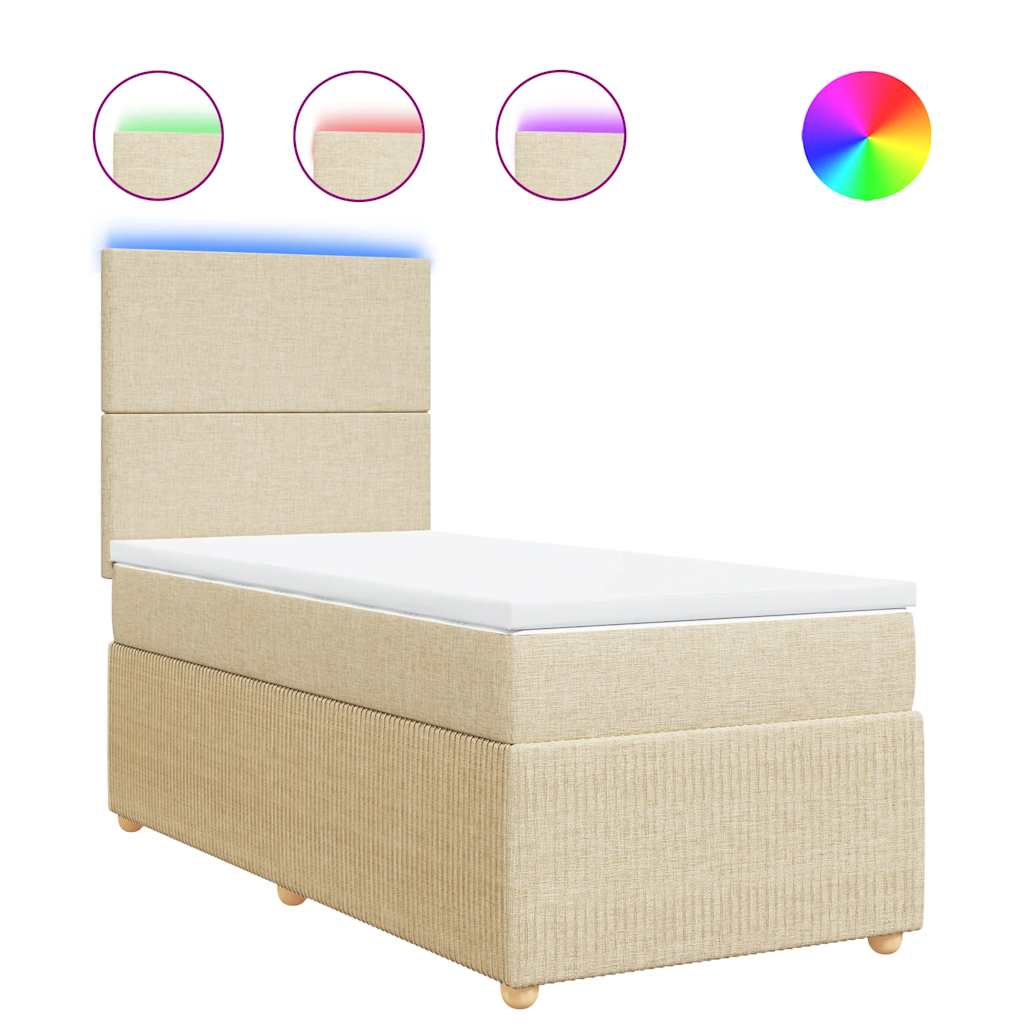 Sommier à lattes de lit avec matelas Crème 80x200 cm Tissu - XIOS