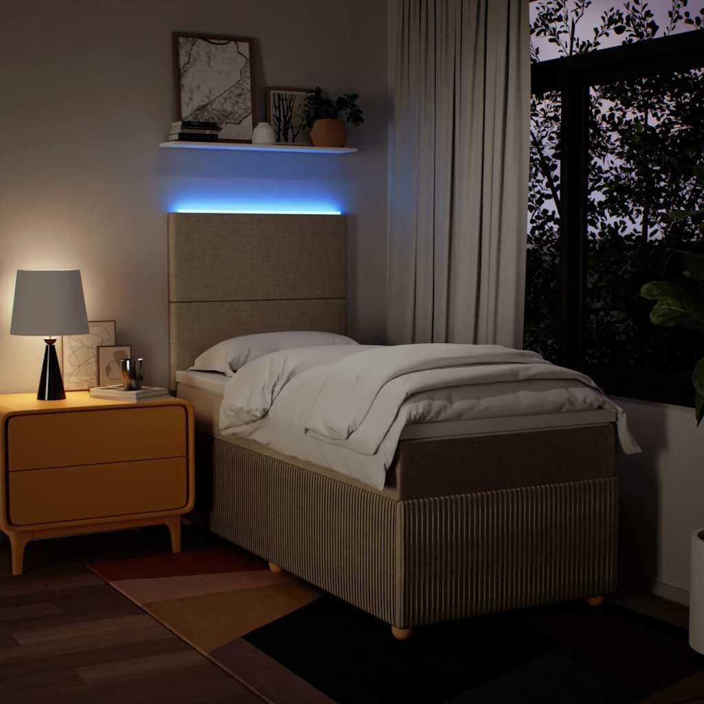 Sommier à lattes de lit avec matelas Crème 80x200 cm Tissu - XIOS