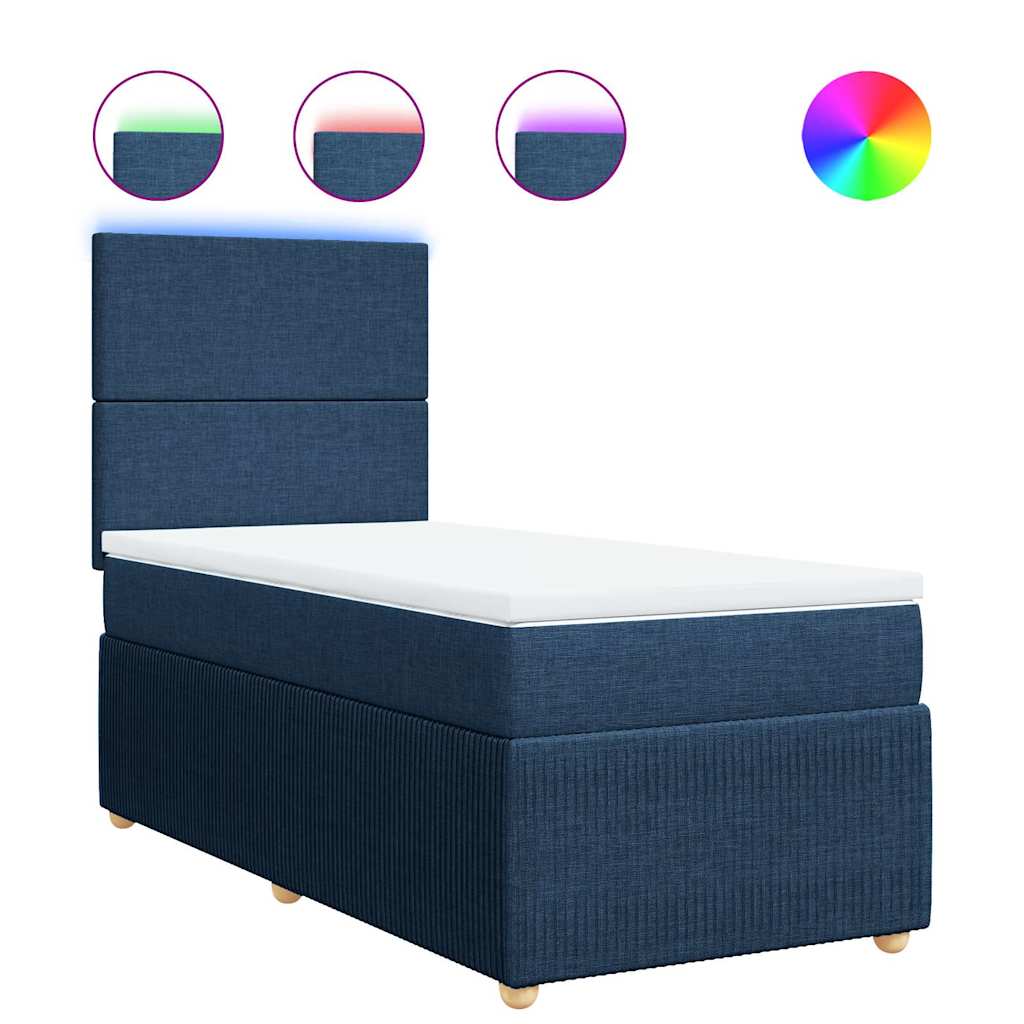 Sommier à lattes de lit avec matelas Bleu 80x200 cm Tissu - XIOS
