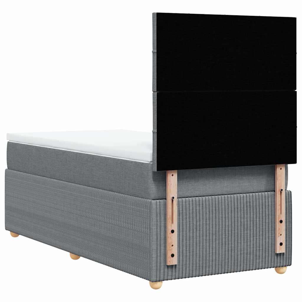 Sommier à lattes de lit avec matelas gris clair 80x200 cm tissu - XIOS