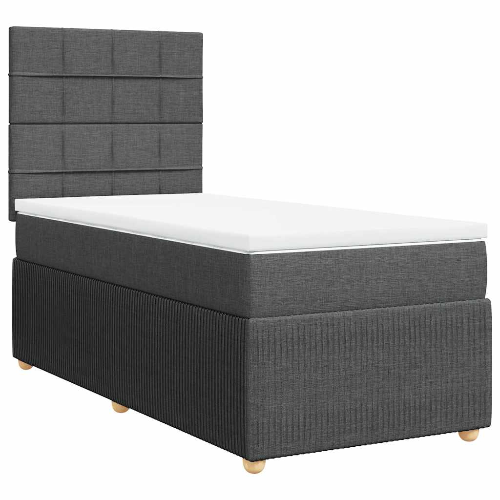 Sommier à lattes de lit avec matelas Gris foncé 80x200 cm Tissu - XIOS