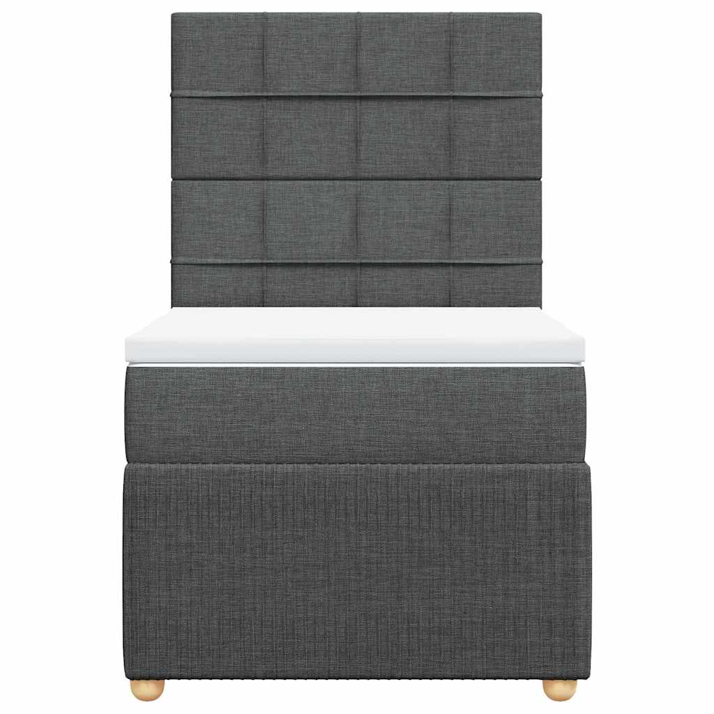 Sommier à lattes de lit avec matelas Gris foncé 80x200 cm Tissu - XIOS