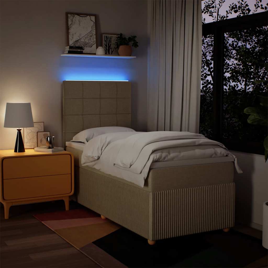 Sommier à lattes de lit avec matelas Crème 80x200 cm Tissu - XIOS