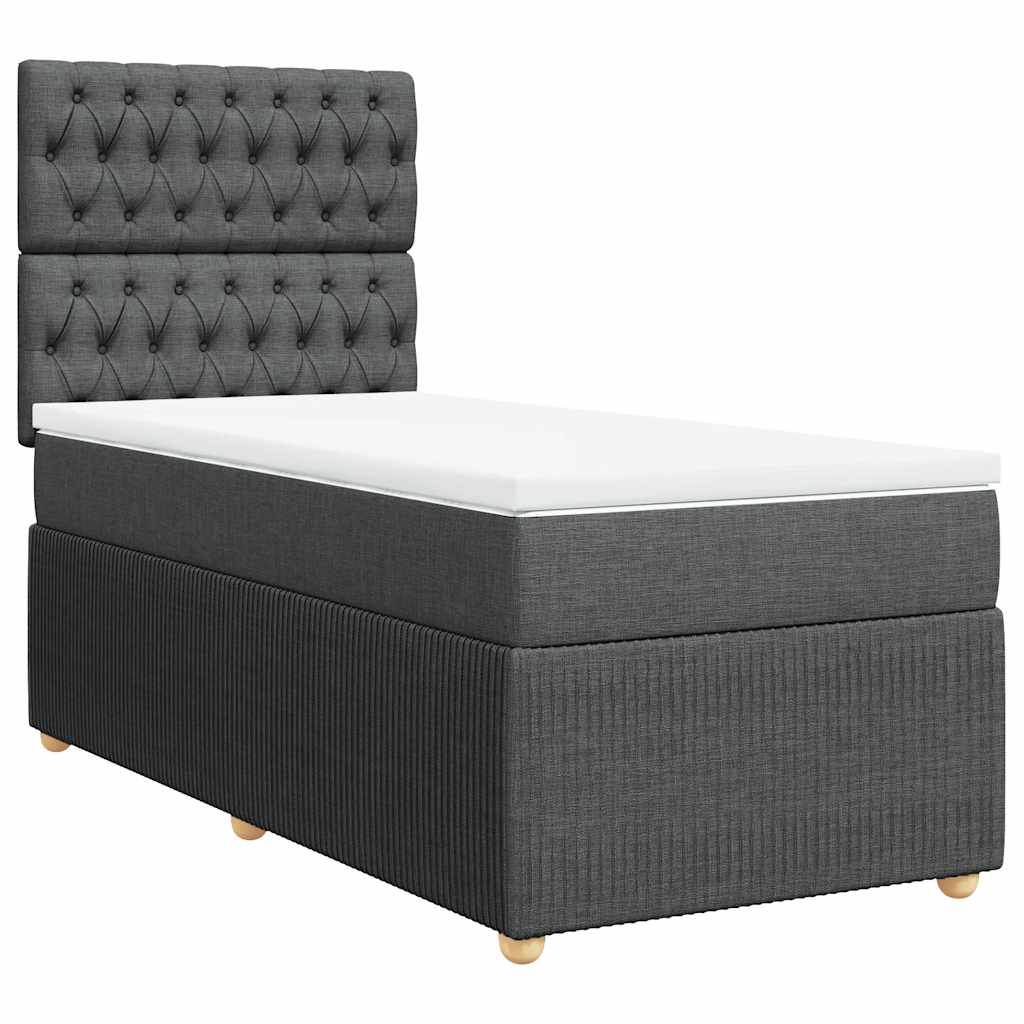 Sommier à lattes de lit avec matelas Gris foncé 80x200 cm Tissu - XIOS