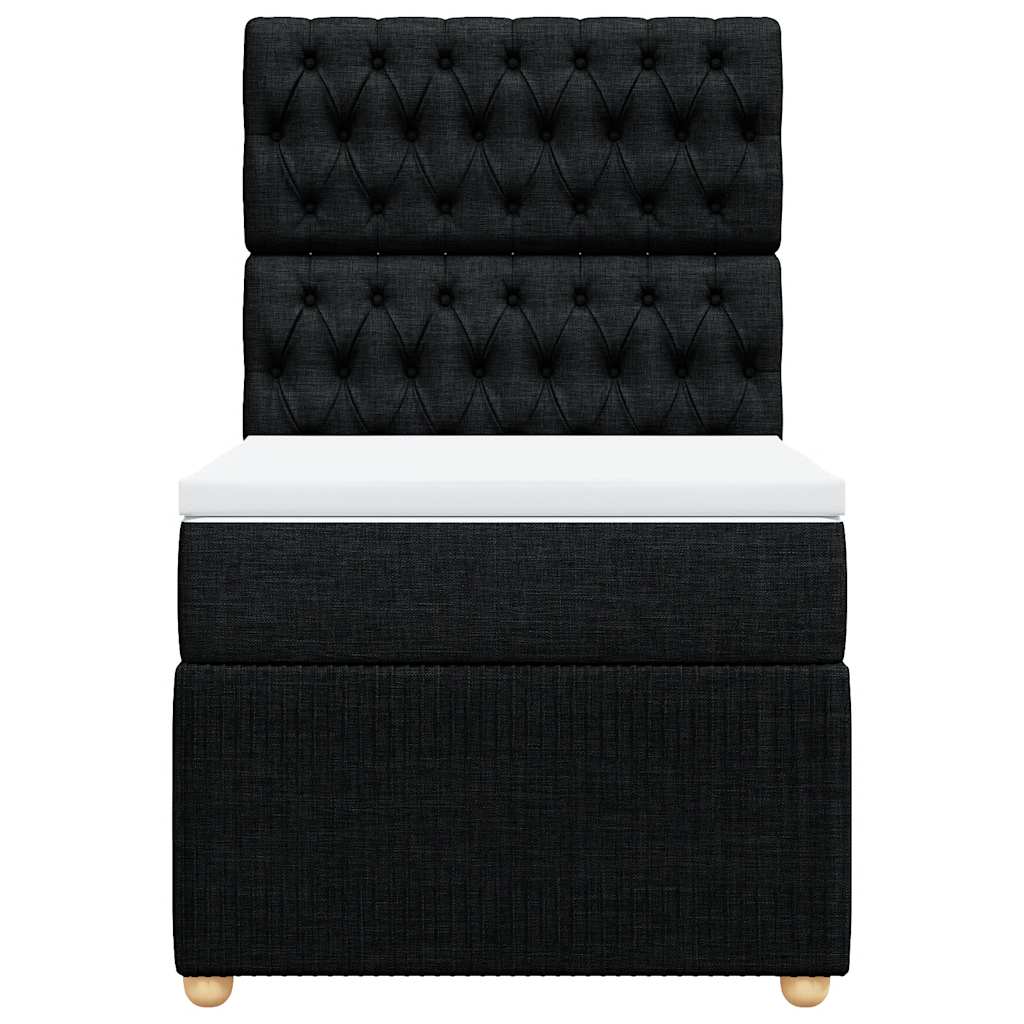 Sommier à lattes de lit et matelas Noir 80x200 cm Tissu - XIOS
