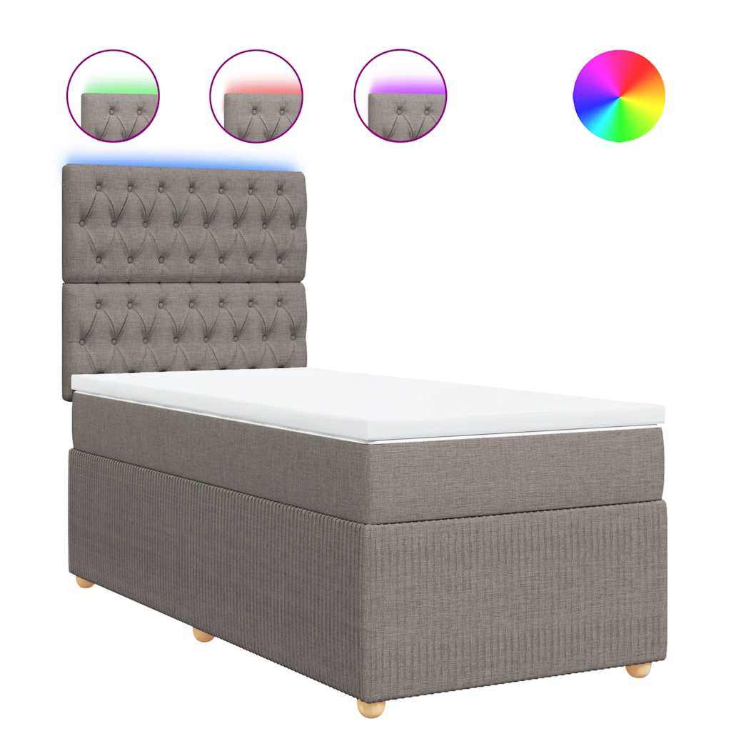 Sommier à lattes de lit avec matelas Taupe 80x200 cm Tissu - XIOS