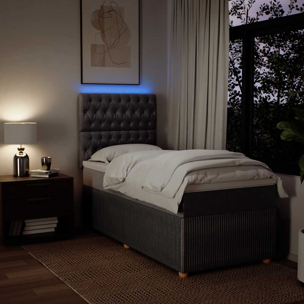Sommier à lattes de lit avec matelas Taupe 80x200 cm Tissu - XIOS