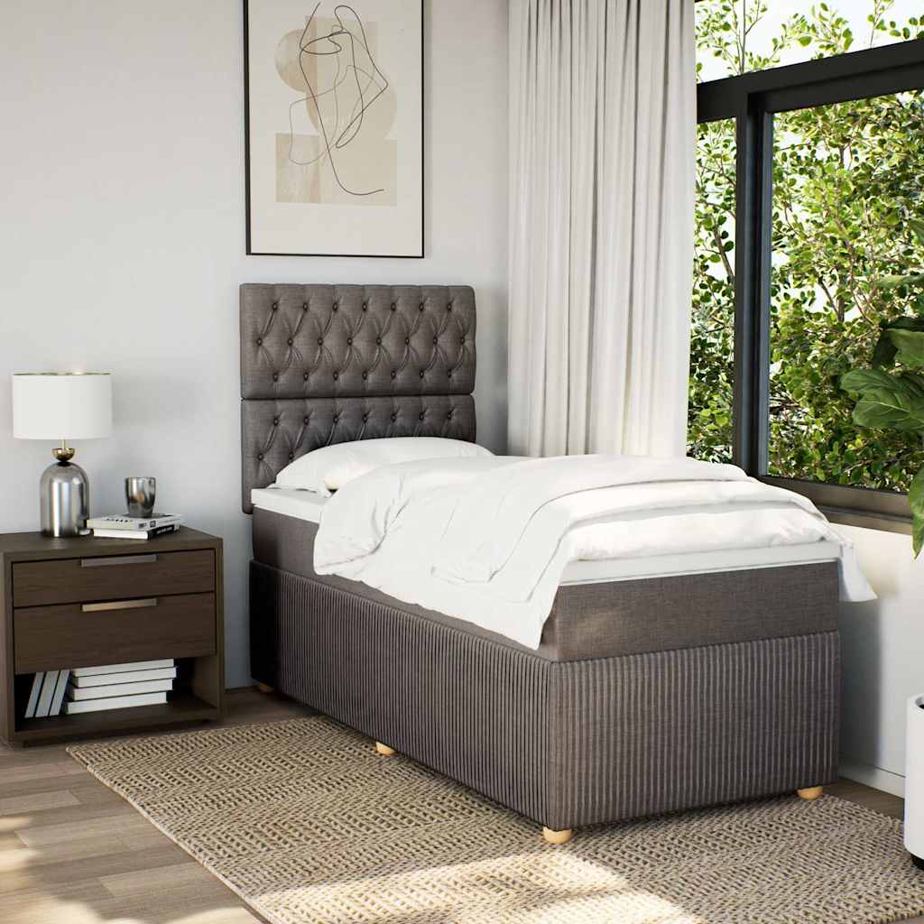 Sommier à lattes de lit avec matelas Taupe 80x200 cm Tissu - XIOS