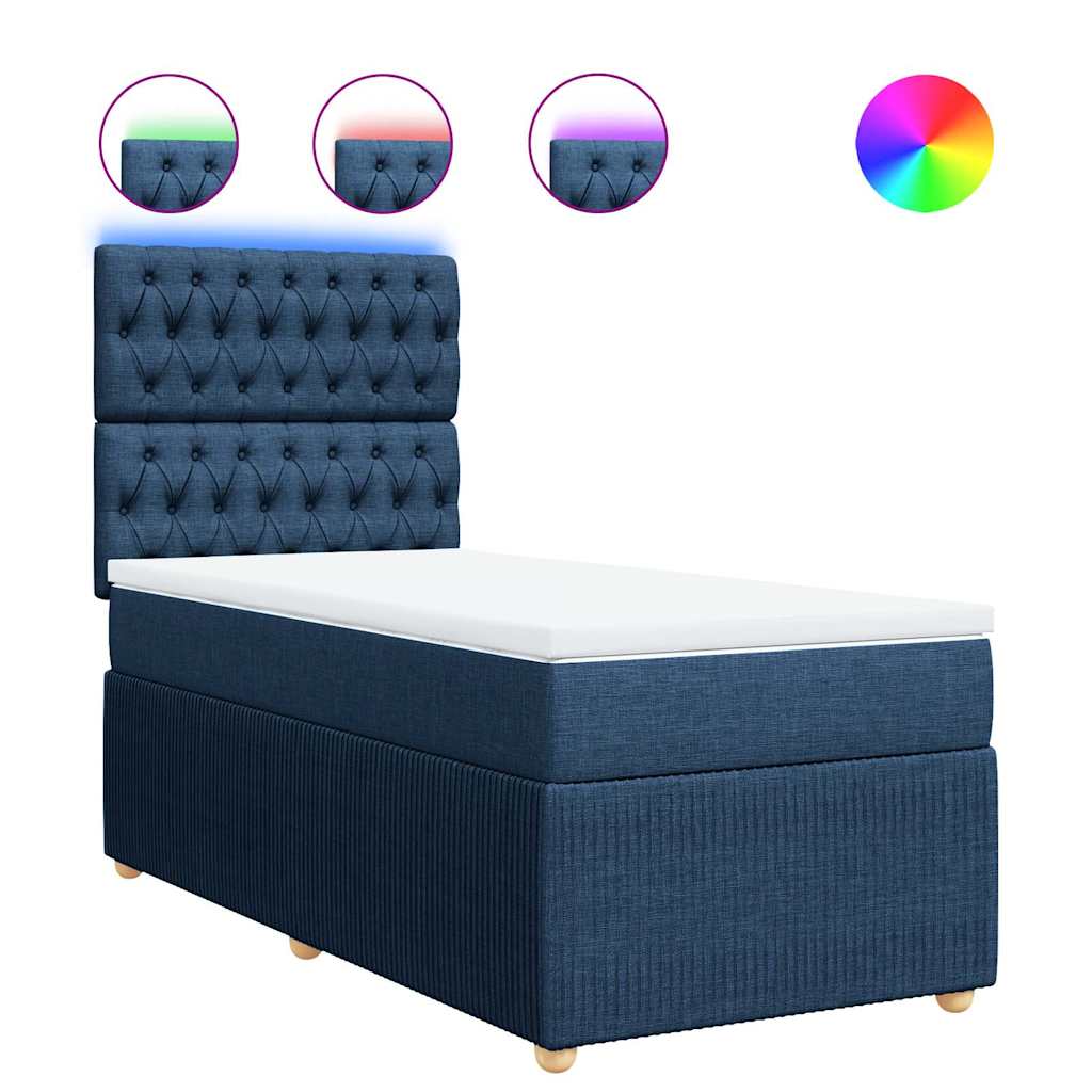 Sommier à lattes de lit avec matelas Bleu 80x200 cm Tissu - XIOS