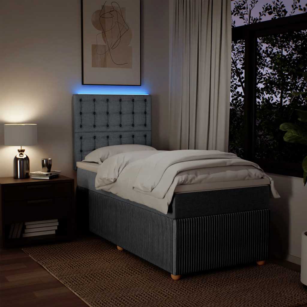 Sommier à lattes de lit avec matelas gris clair 80x200 cm tissu - XIOS