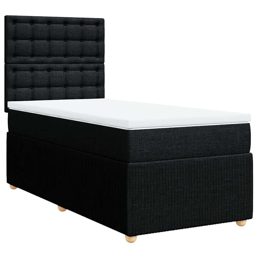 Sommier à lattes de lit et matelas Noir 80x200 cm Tissu - XIOS