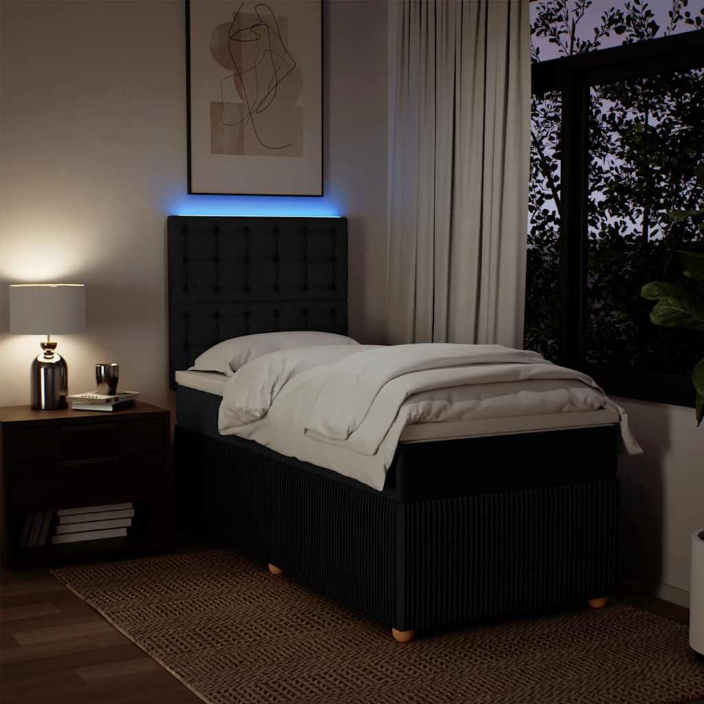 Sommier à lattes de lit et matelas Noir 80x200 cm Tissu - XIOS