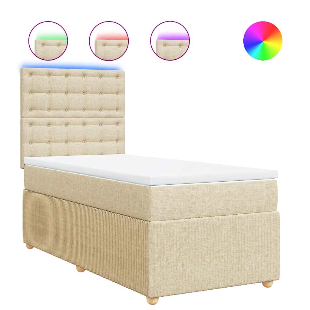 Sommier à lattes de lit avec matelas Crème 80x200 cm Tissu - XIOS
