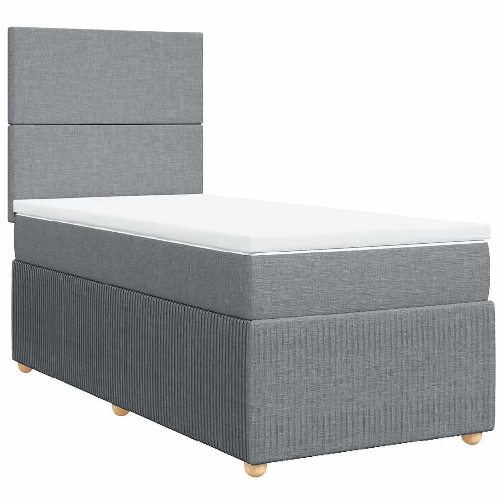 Sommier à lattes de lit et matelas Gris clair 90x190 cm Tissu - XIOS