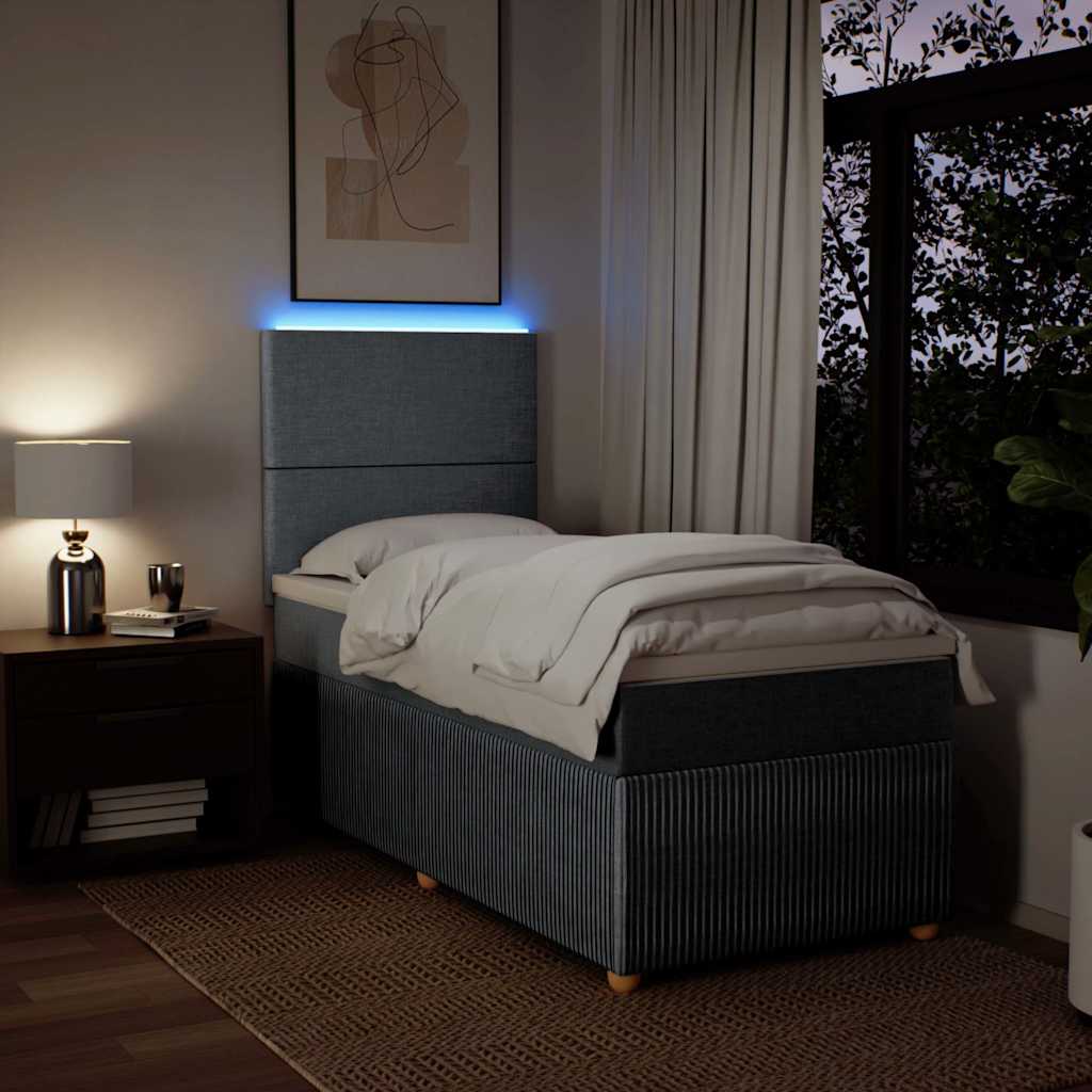 Sommier à lattes de lit et matelas Gris clair 90x190 cm Tissu - XIOS