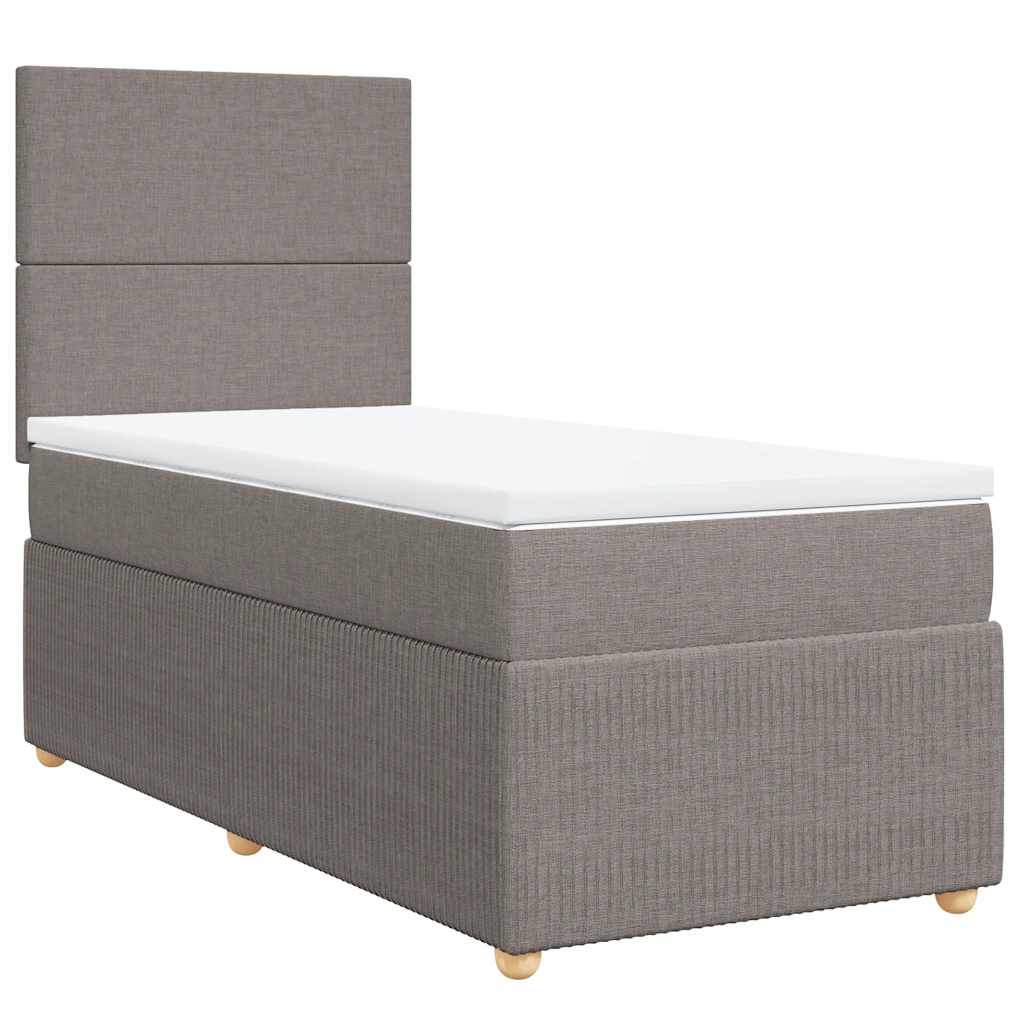 Sommier à lattes de lit avec matelas Taupe 90x190 cm Tissu - XIOS