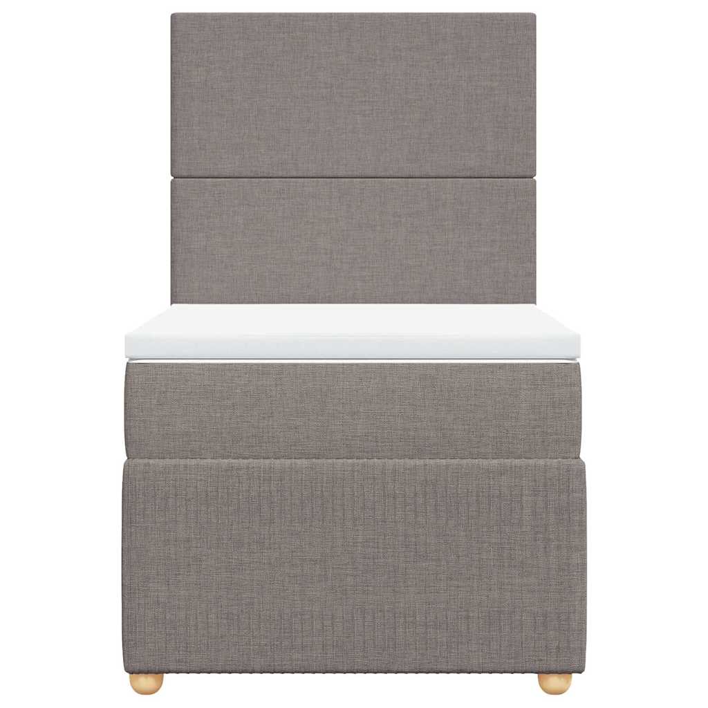 Sommier à lattes de lit avec matelas Taupe 90x190 cm Tissu - XIOS