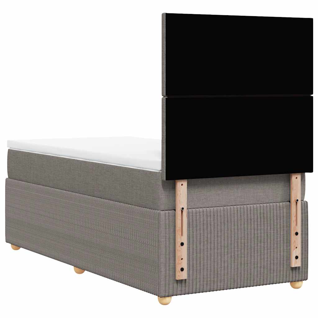 Sommier à lattes de lit avec matelas Taupe 90x190 cm Tissu - XIOS