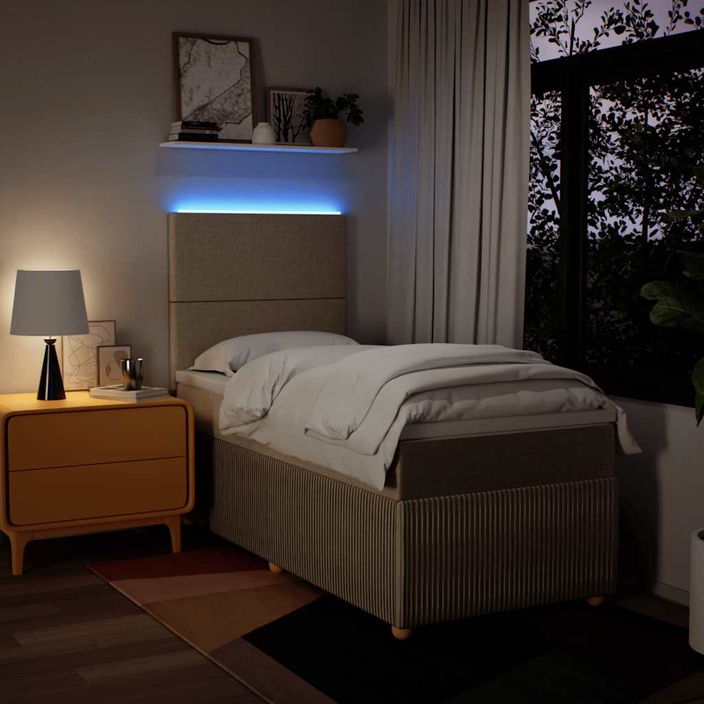 Sommier à lattes de lit et matelas Crème 90x190 cm Tissu - XIOS