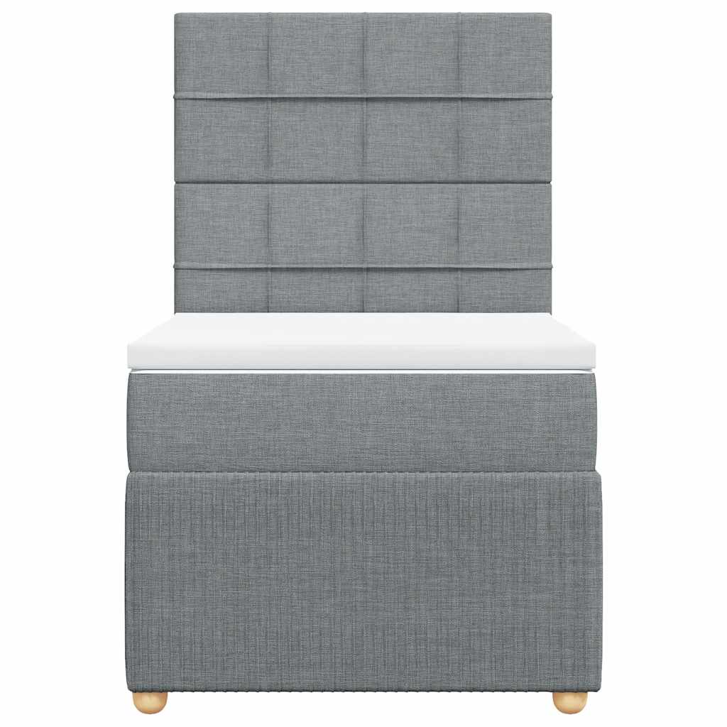 Sommier à lattes de lit et matelas Gris clair 90x190 cm Tissu - XIOS
