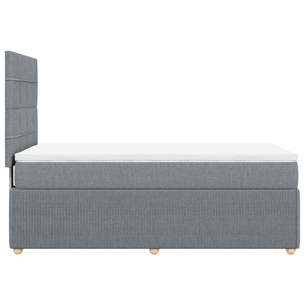 Sommier à lattes de lit et matelas Gris clair 90x190 cm Tissu - XIOS