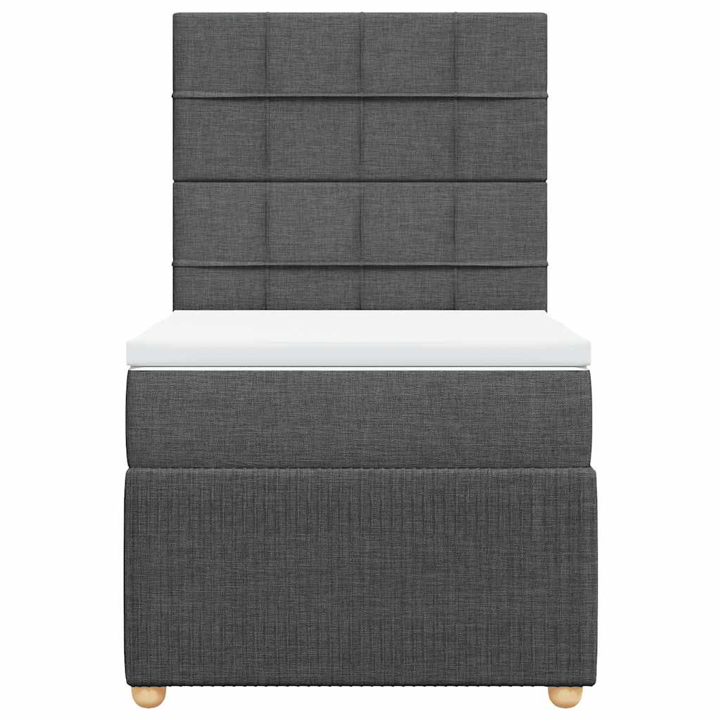 Sommier à lattes de lit et matelas Gris foncé 90x190 cm Tissu - XIOS