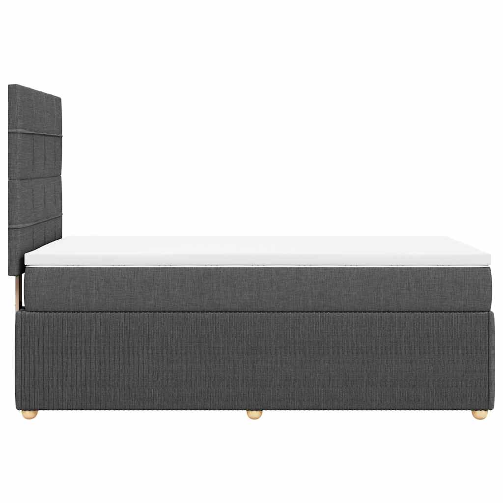 Sommier à lattes de lit et matelas Gris foncé 90x190 cm Tissu - XIOS