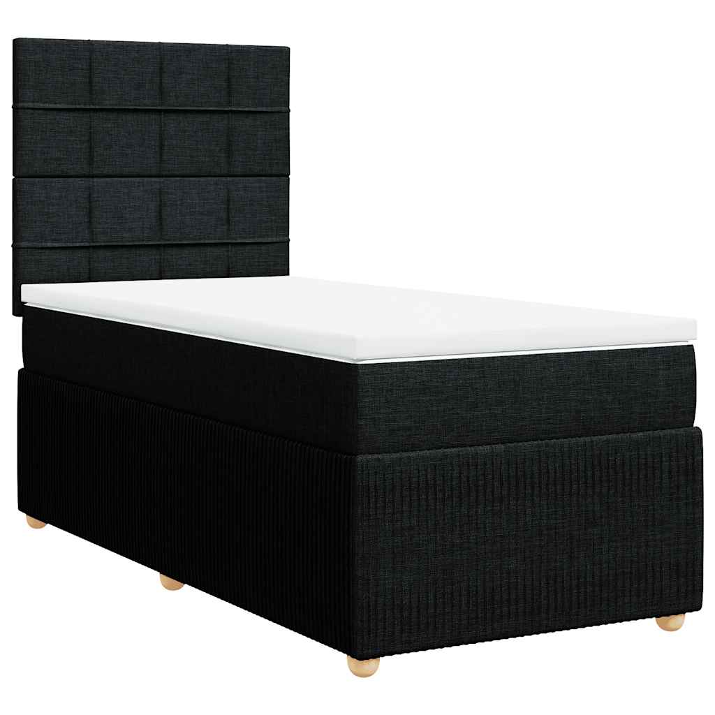 Sommier à lattes de lit avec matelas Noir 90x190 cm Tissu - XIOS