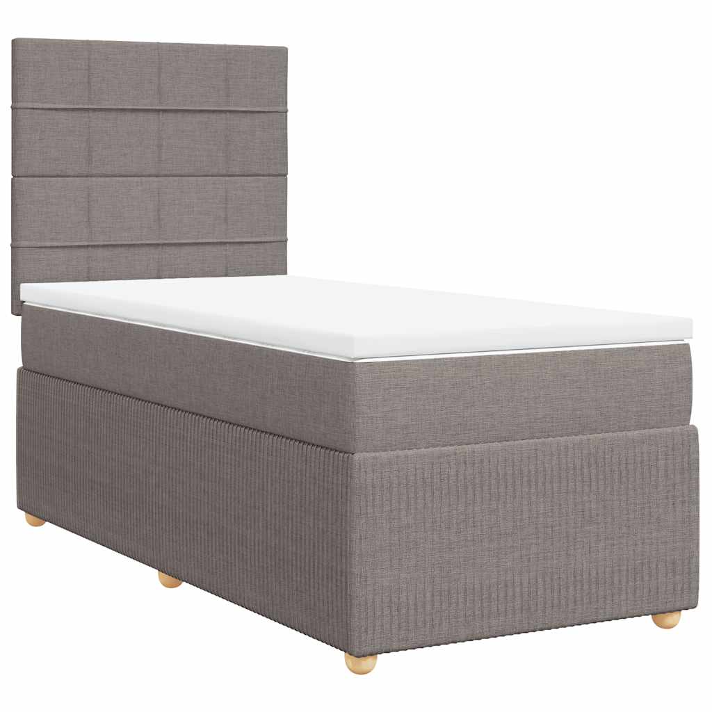 Sommier à lattes de lit avec matelas Taupe 90x190 cm Tissu - XIOS