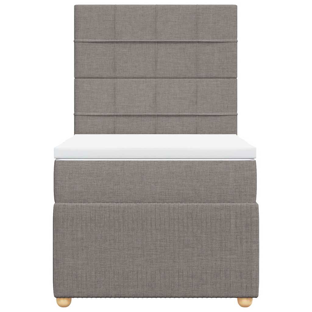 Sommier à lattes de lit avec matelas Taupe 90x190 cm Tissu - XIOS