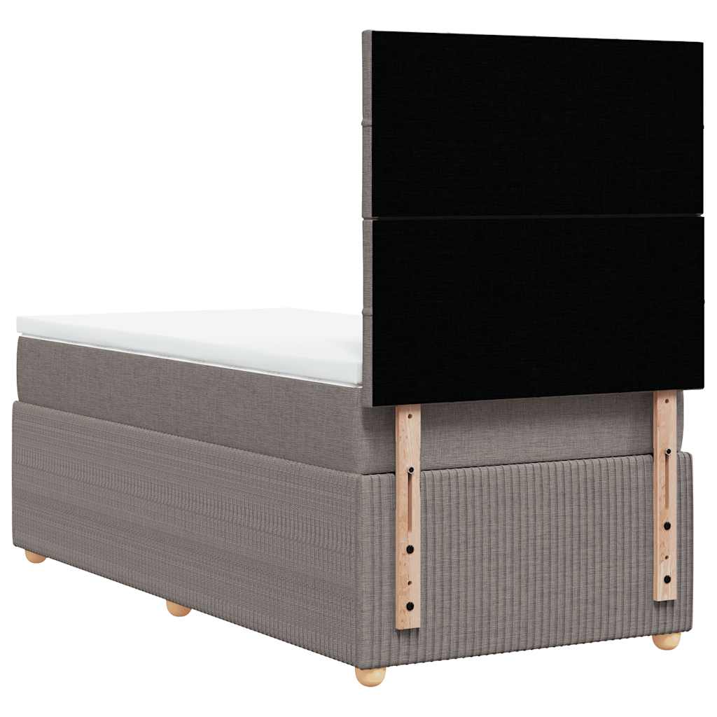 Sommier à lattes de lit avec matelas Taupe 90x190 cm Tissu - XIOS