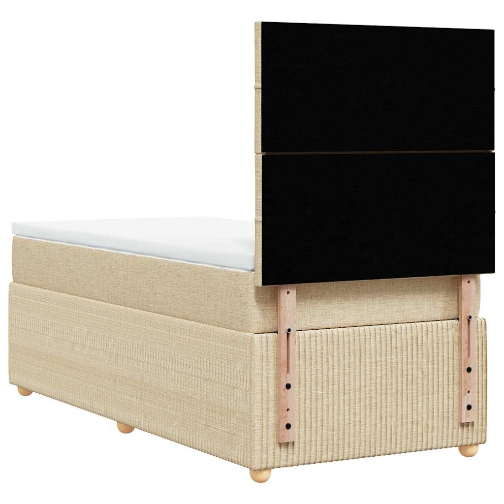 Sommier à lattes de lit et matelas Crème 90x190 cm Tissu - XIOS