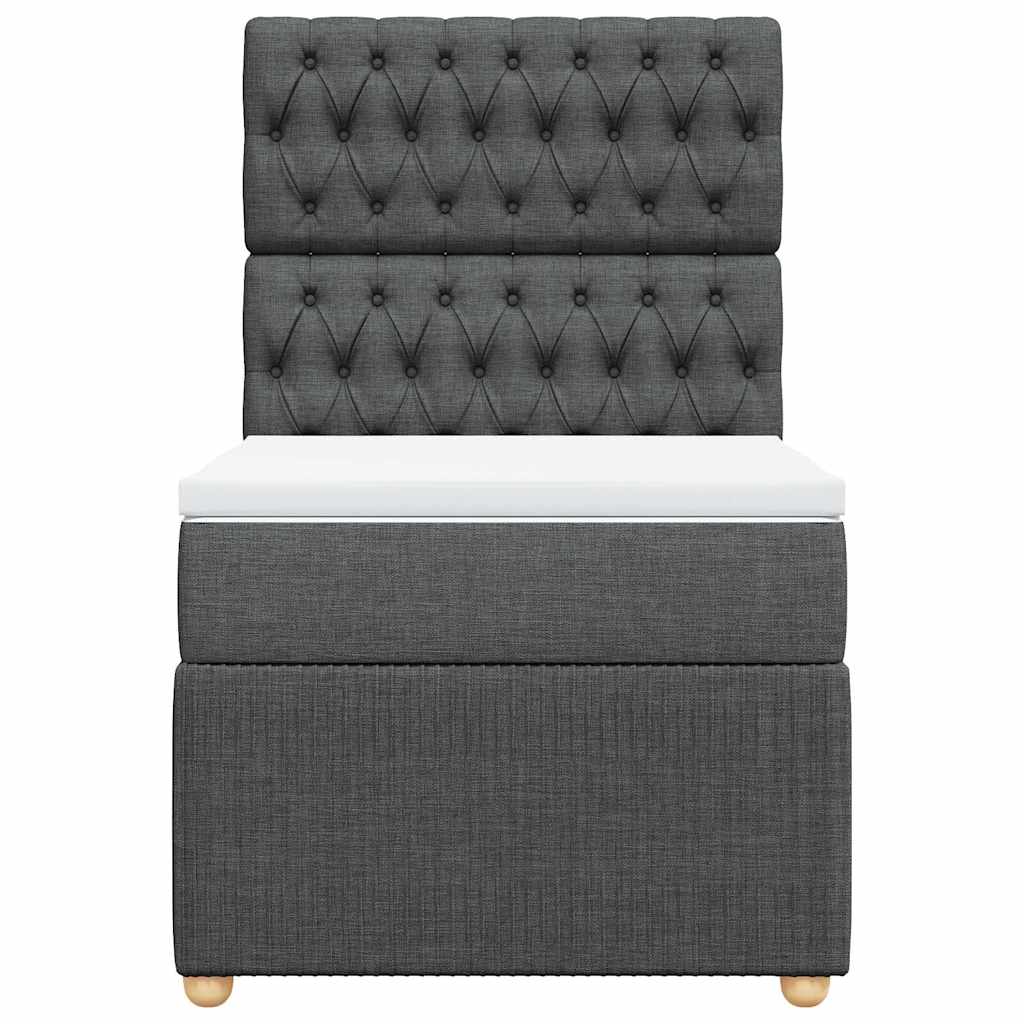Sommier à lattes de lit et matelas Gris foncé 90x190 cm Tissu - XIOS