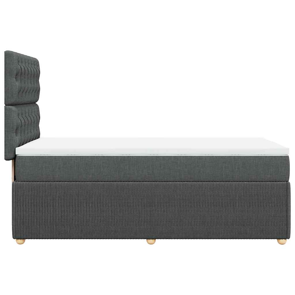 Sommier à lattes de lit et matelas Gris foncé 90x190 cm Tissu - XIOS