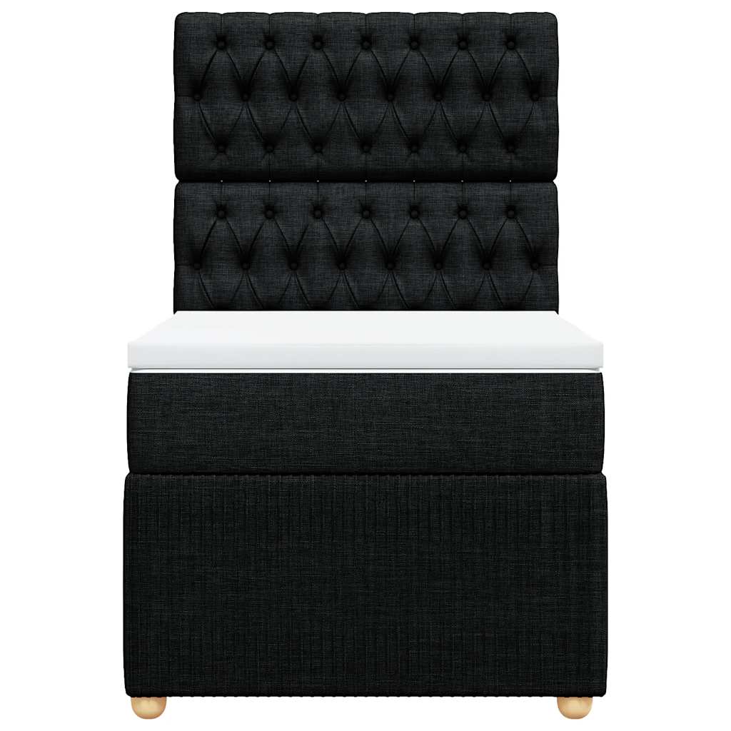 Sommier à lattes de lit avec matelas Noir 90x190 cm Tissu - XIOS
