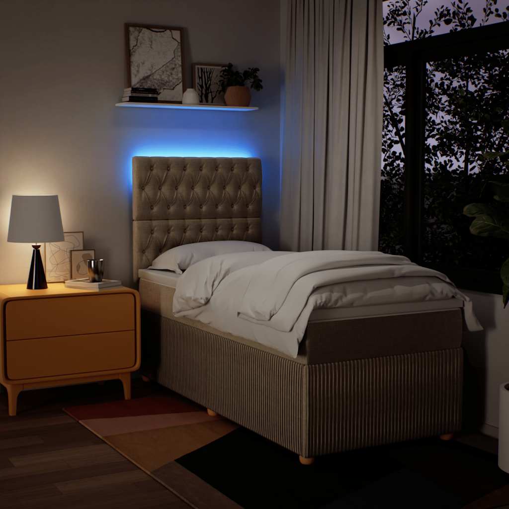 Sommier à lattes de lit et matelas Crème 90x190 cm Tissu - XIOS