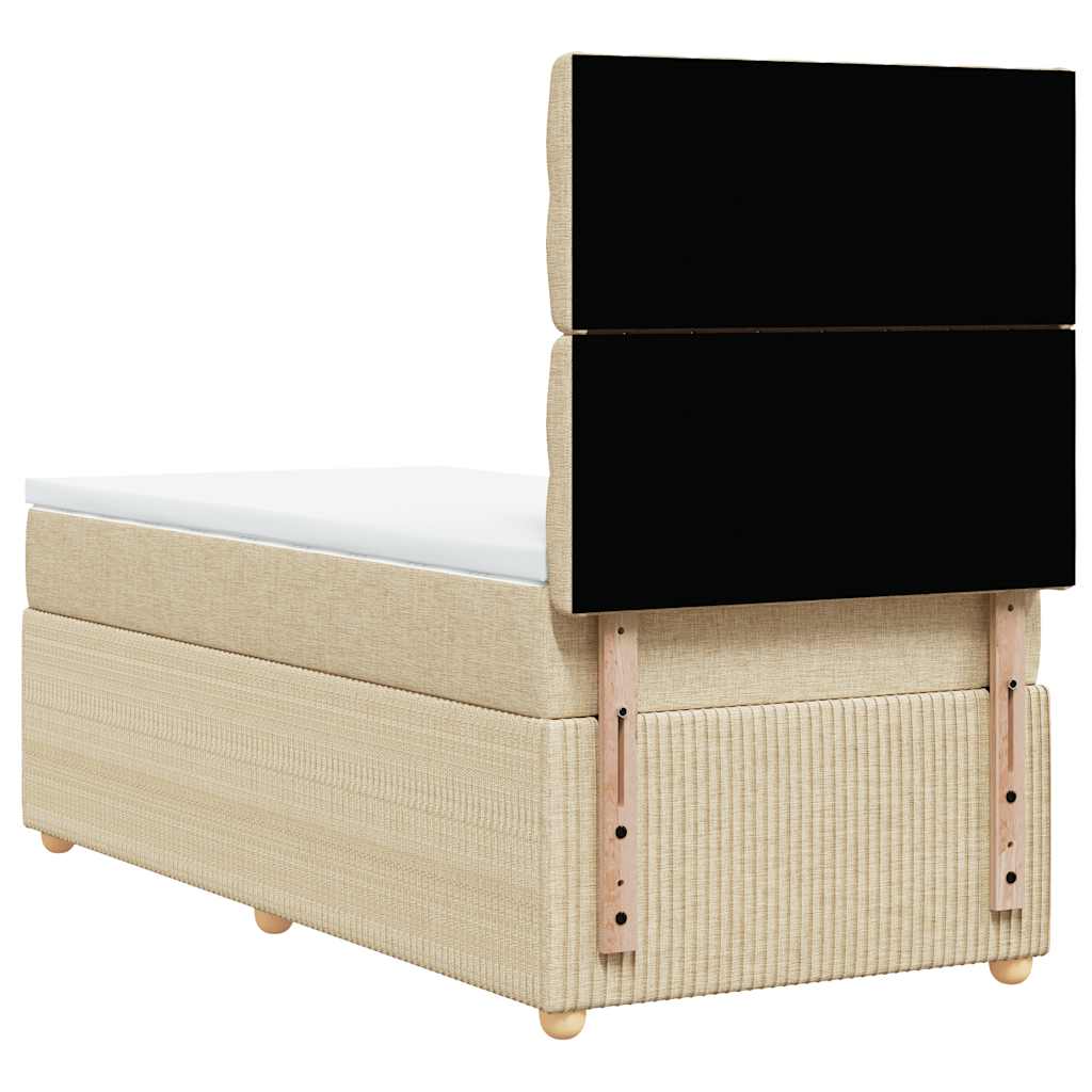 Sommier à lattes de lit et matelas Crème 90x190 cm Tissu - XIOS