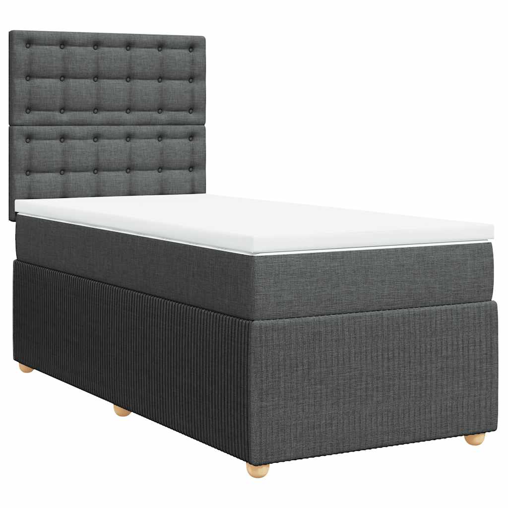 Sommier à lattes de lit et matelas Gris foncé 90x190 cm Tissu - XIOS