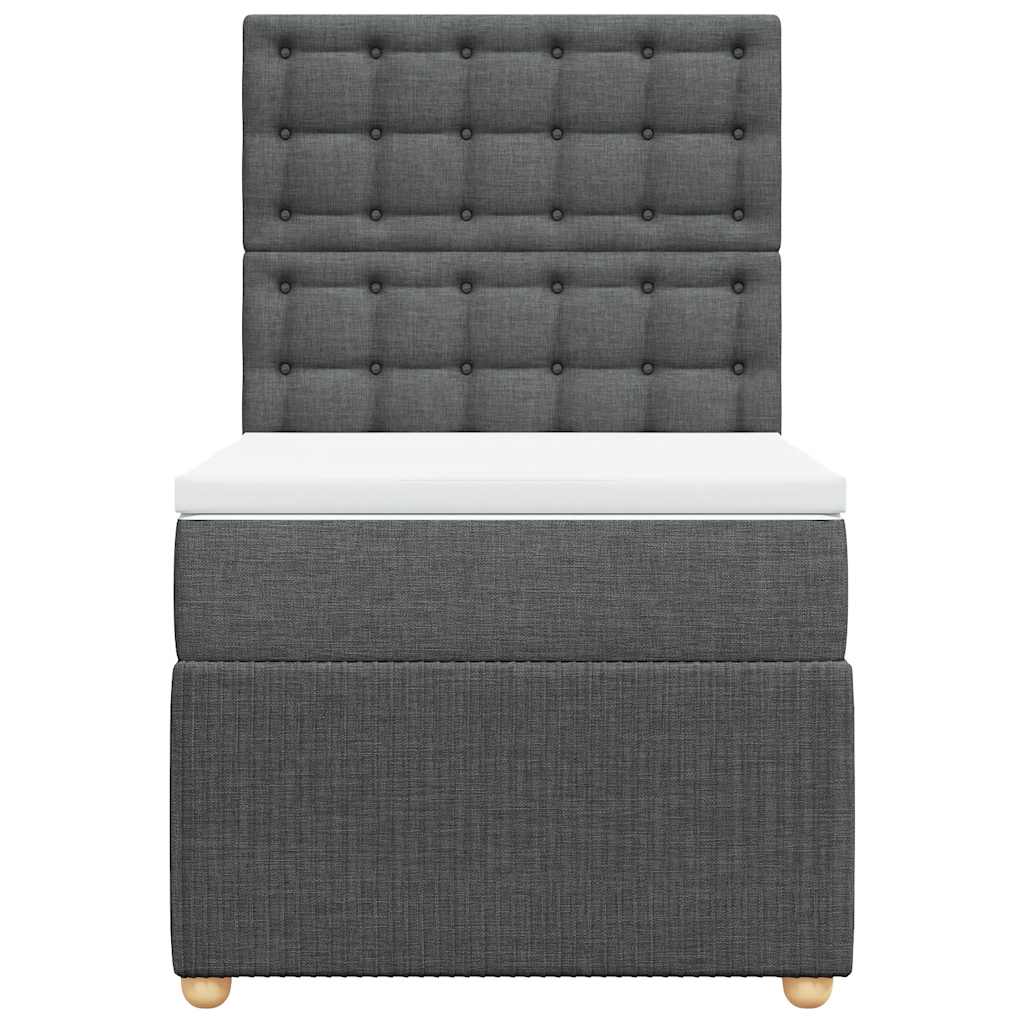 Sommier à lattes de lit et matelas Gris foncé 90x190 cm Tissu - XIOS