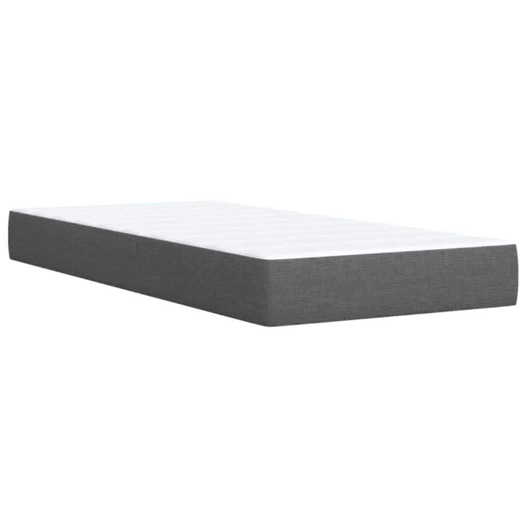 Sommier à lattes de lit et matelas Gris foncé 90x190 cm Tissu - XIOS