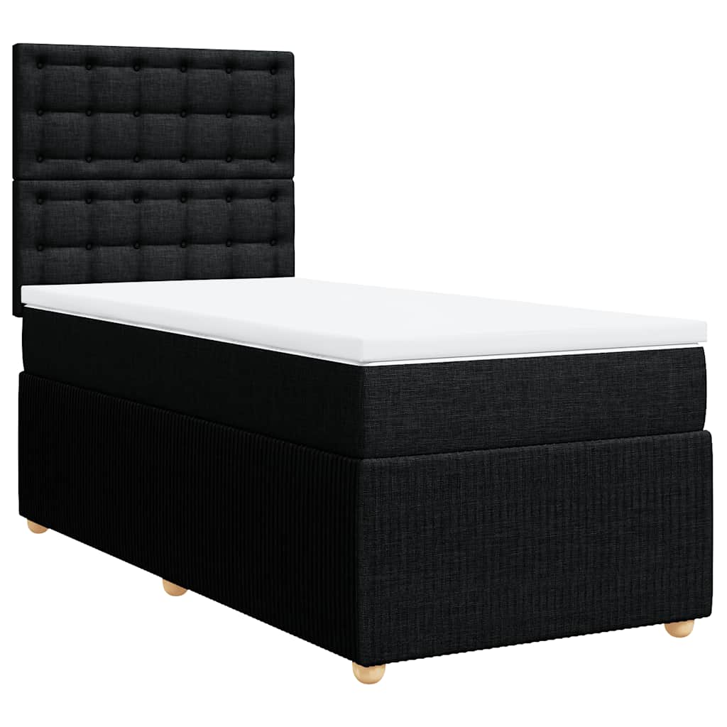 Sommier à lattes de lit avec matelas Noir 90x190 cm Tissu - XIOS